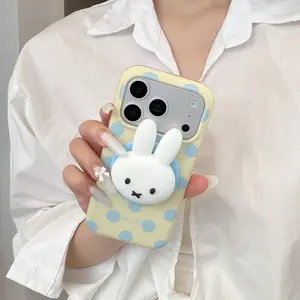 Miffy Dot Cartoon Protective Smartphone Case Cover for Apple iPhone 17 Pro Max, iPhone 16 Pro Max, iPhone 15 Pro Max, iPhone 14 Pro, Creative and Fashionable