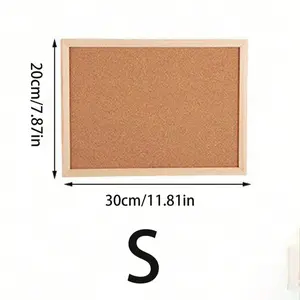 1pc Cork Bulletin Board with Oak Frame, Office & Home Decor Pinboard, Family School Message Board, Classroom Decoration