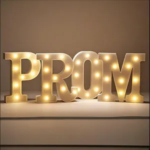 3D LED Light Up Sign Letters for Graduation Party Decorations, Extra Large Marquee Letters with 4 Pcs White Prom Decor, 2025 Party Supplies, Reusable and Dimmable Lighted Alphabet Signs Eye Props Wall Ornaments