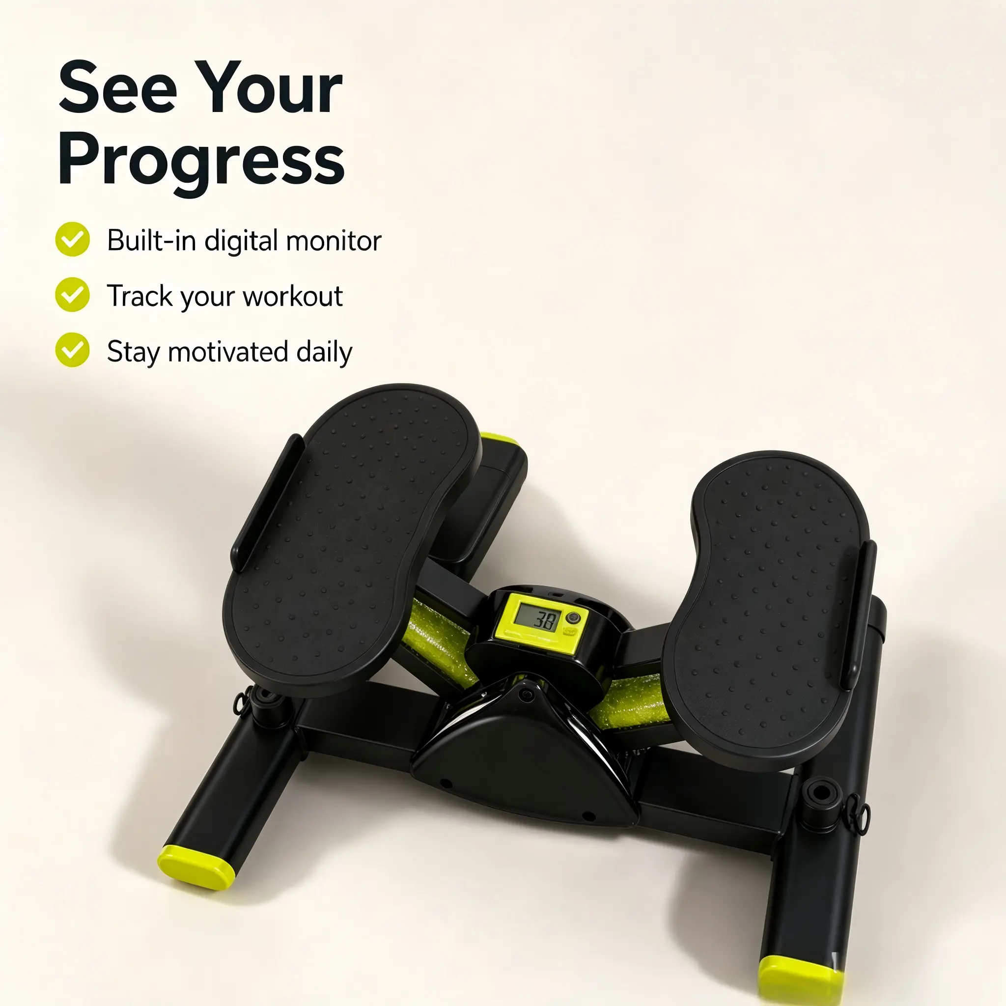 Adjustable Hydraulic Stair Stepper Climber - Home Gym Low-Impact Daily Cardio Equipment with Hydraulic System, Non-Slip Pedals, LED Display, Desk Leg Workouts, Mini Twist Machine, Portable Steppers