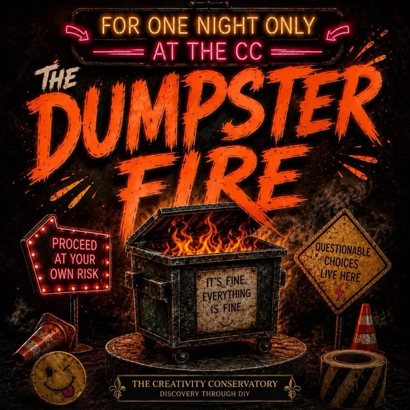 The Dumpster Fire | Acrylic & Resin Focals for Pens, Keychains, Badge Reels & Crafts