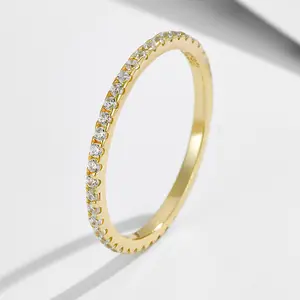 Trendy Stacking Ring- Wedding Band Full Eternity Rings for Women Sterling Silver for Daily Wear
