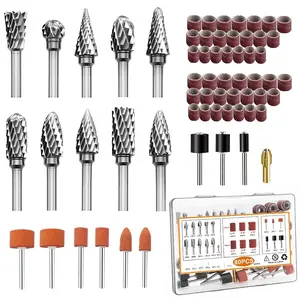 80 count Tungsten Carbide Rotary Burr Set with Sanding Drums,1/8-Inch Shank Dual Cut for Dremel Tools,Metal Steel   Engraving Grinding  Polishing Rotary Tool Accessories