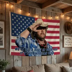 Toby 4th Flag, Toby Keiith We'll Put A Boot Flag, Courtesy of the Red Flags, Red White and Blue 4th Of July FLag
