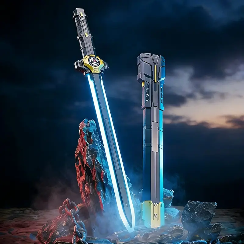 7-Color Changing toy Lightsaber with Dynamic Sound Effects & Mist Spray Realistic Spark Effect Type-C Charging Dual-Sword Combination Mode Cool Birthday Gift,US in stock. The ultimate cool gift for kids – the perfect halloween gift!Cosplay Prop cosplay