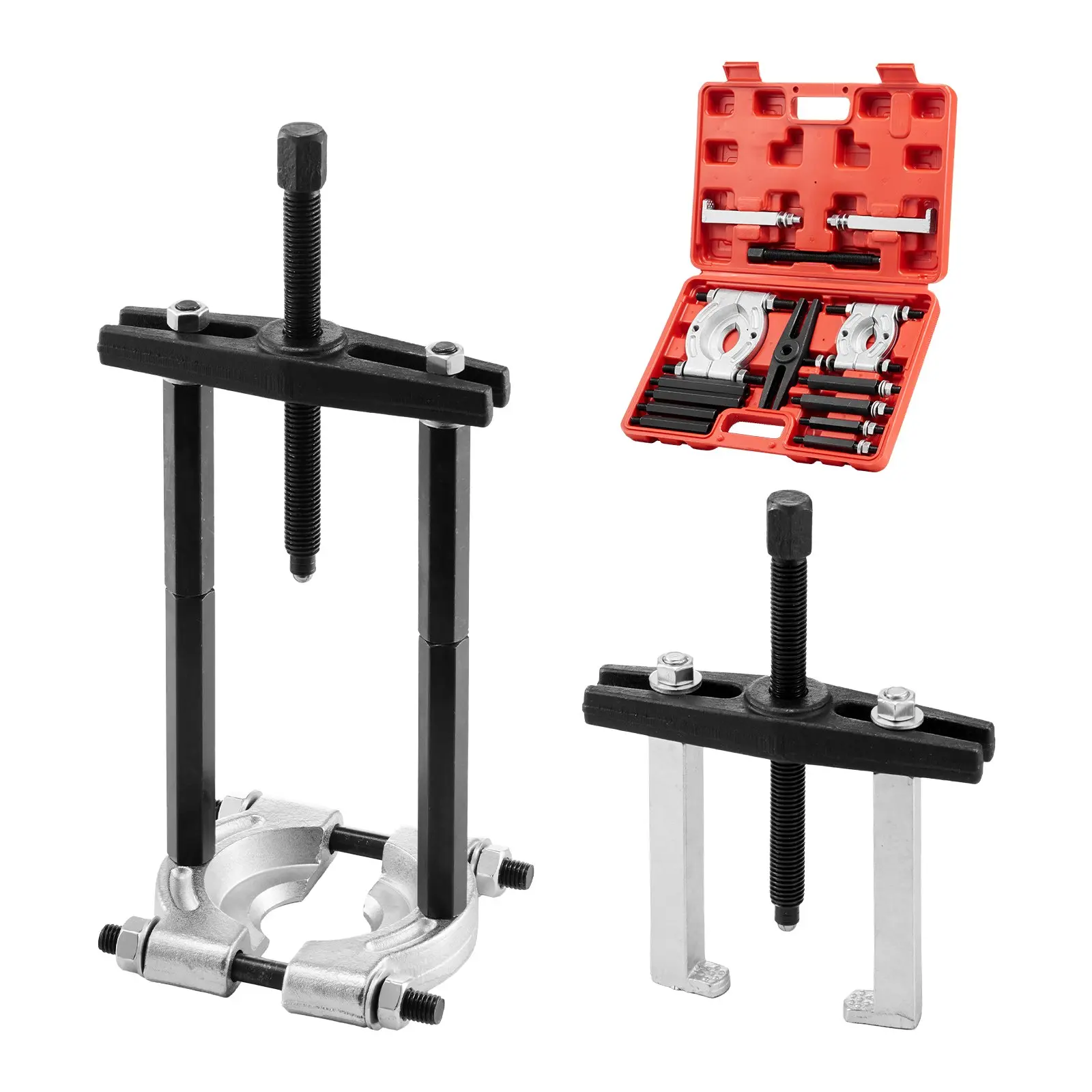 【Summerfinds】VEVOR Bearing Puller Kit, 14-Piece 5 Ton Capacity Bearing Separator, Pinion Wheel Bearing Removal Kit with 2-Inch and 2.8-Inch Jaws, Bearing Puller Set, Heavy Duty Bearing Splitter Tool Kit with Case, Steel
