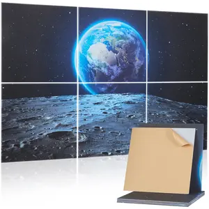 VEVOR 6 Pack Art Acoustic Panels, 70.87x 47.24x 0.4 inch Soundproof Wall Tiles, Self Adhesive Decorative Sound Dampening Absorbing Boards for Home, Office, Studio, Gaming Room, Theater, Earth