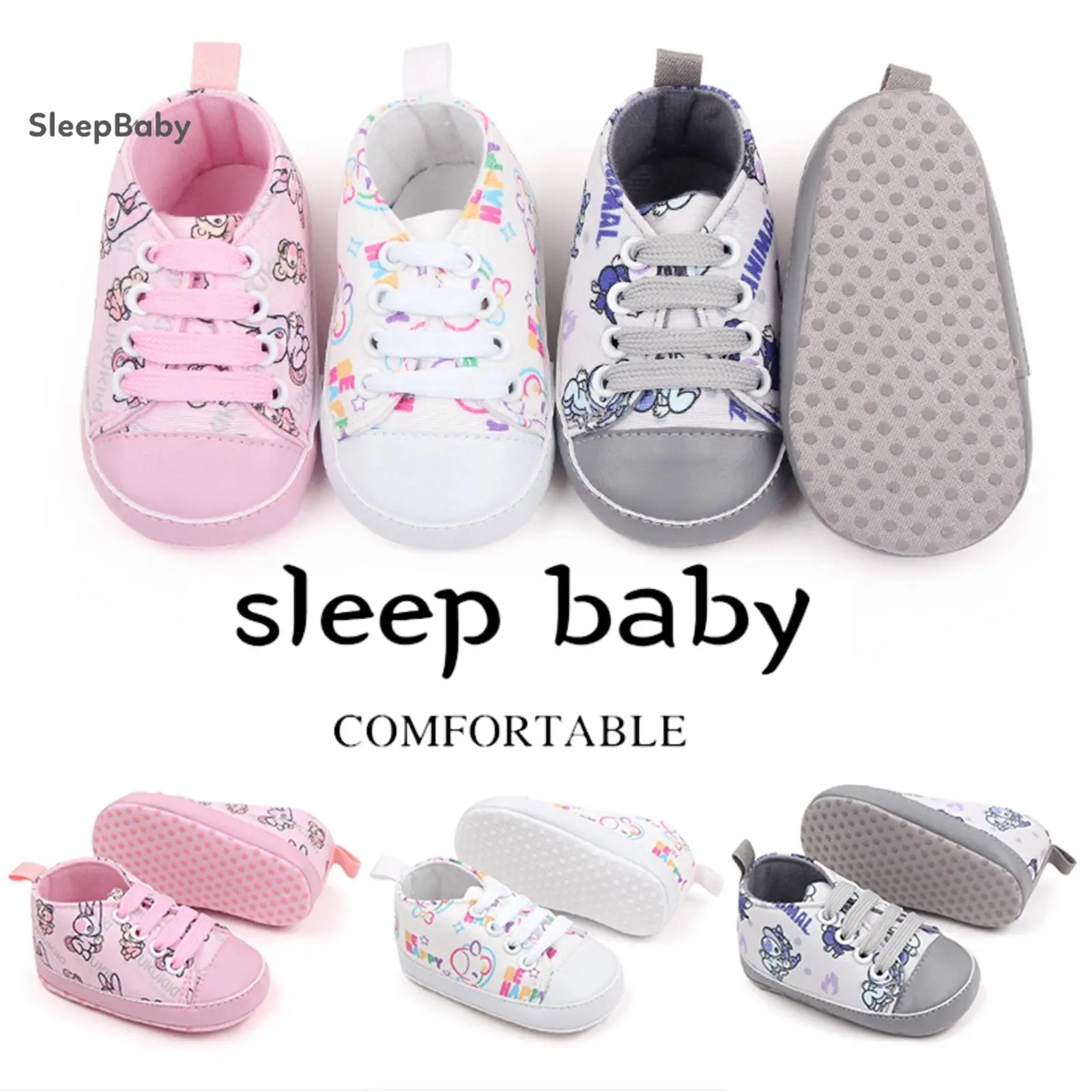 Unisex Baby Prewalker Toddler Shoes, Cartoon Print High-Top Cotton Sneakers with Lightweight, Non-Slip Soft Soles, Walking Shoes Babies, Casual Prewalker Shoes