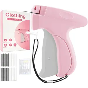 New Version Gun for Clothes with 5 Replacement Needles, Quick Sewing Gun,Tag Gun, Quick Clothing Fixer with 500 Black & 500 White Fasteners