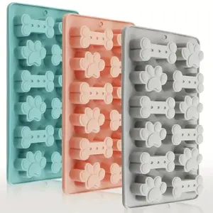 Silicone Dog Snack Reusable Mold Set, Shaped Silicone Non-Stick Baking Molds, Easy Release Bone Paw Print Design for Cookies Ice Chocolate Resin Cakes Candy Making Baking Supplies