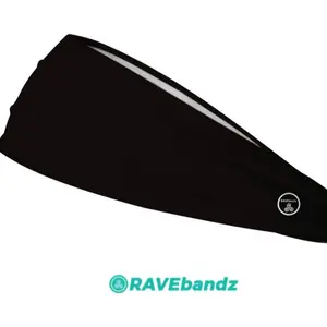 RAVEbandz The Pro - Wide Stretch Headband (Solid Black)