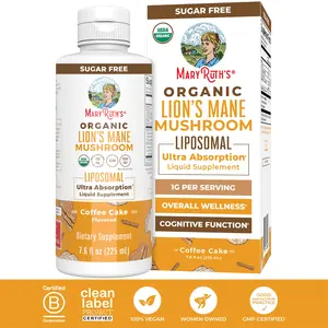 MaryRuth's USDA Organic Lions Mane Liposomal - Ultra Absorption Supplement - Full Spectrum Lion's Mane Mushroom - Vegan - 7.6 oz - 15 Servings