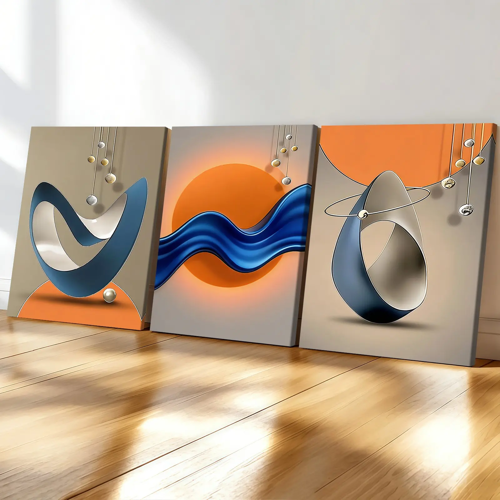 3-count wooden frame canvas, modern light luxury geometric art poster, Modern Abstract Design, abstract art decoration, exquisite living room wall decoration, fashionable family poster, Decorative Wall Art, suitable for bedrooms, offices, corridor art