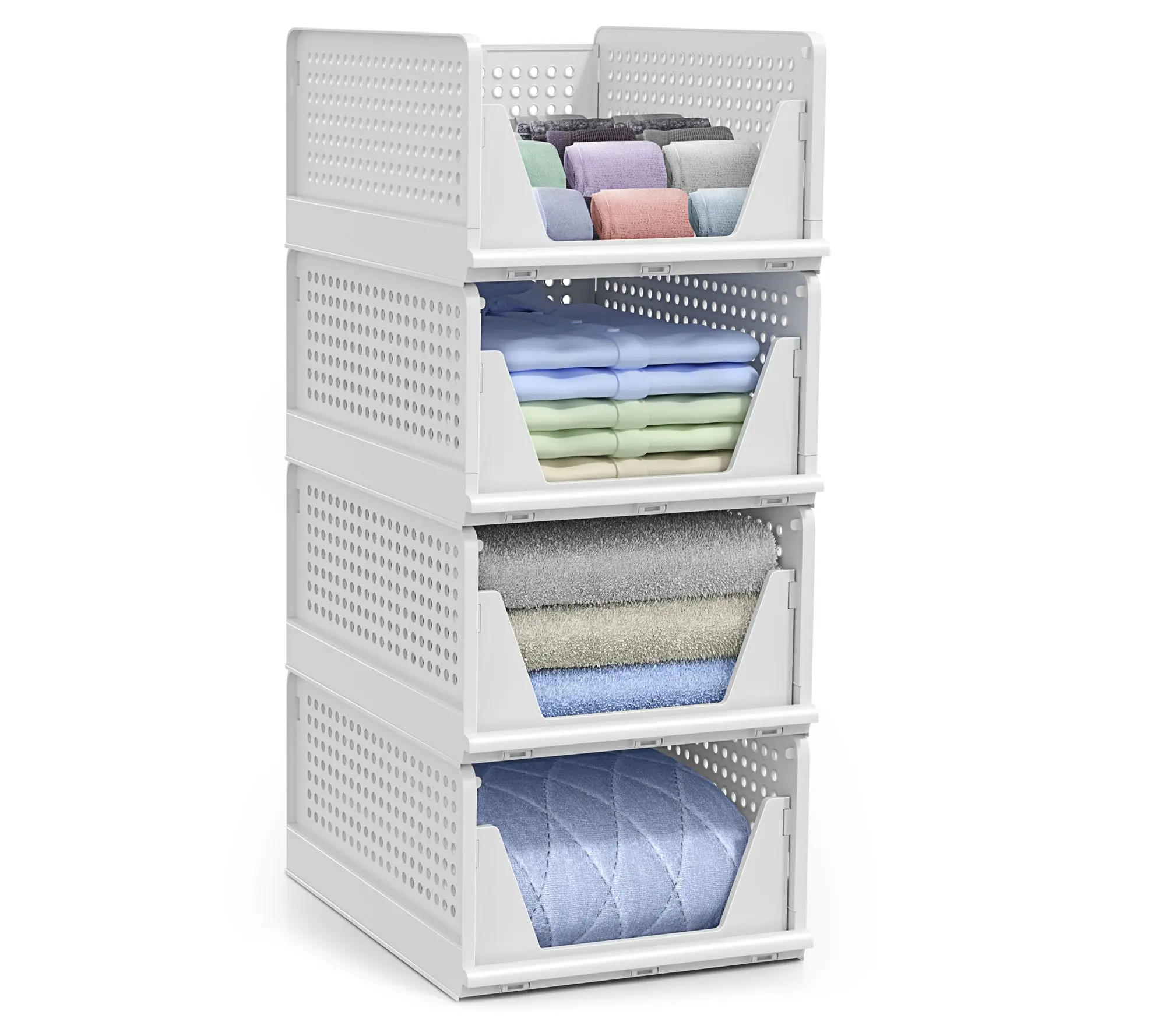 Sorbus Shelf Organizer - Closet Shelf Organizer4 Pack Medium