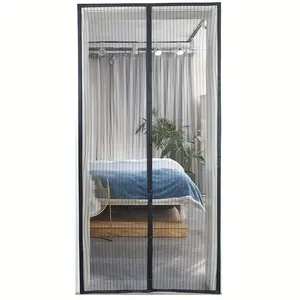 Self-Sealing Magnetic Screen Door with Heavy-Duty Nylon Mesh & Magnets - Hands-Free Insect Protection, Easy Magnetic Strips Installation for Patio, Balcony, Indoor/Outdoor Use, Patio Mosquito Barrier, Functional Door Design, Durable Mesh Material, Balcony