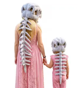 Dinosaur Bone Hat, Plush Cosplay Headgear Costume - Halloween and Party Fun, Wearable Cosplay Accessories, Photo Props, Soft Decor, Creative Gifts for Kids, Families and Dinosaur Fans