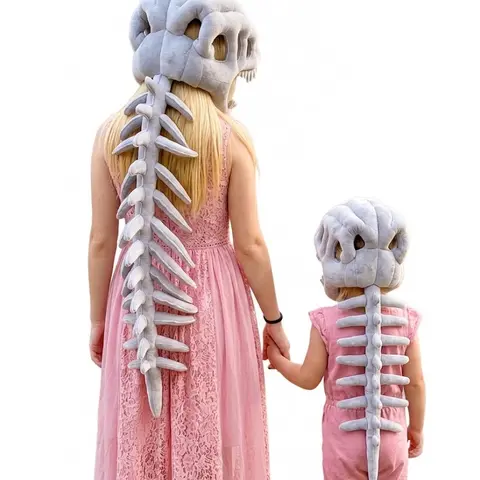 Dinosaur Bone Hat, Plush Cosplay Headgear Costume - Halloween and Party Fun, Wearable Cosplay Accessories, Photo Props, Soft Decor, Creative Gifts for Kids, Families and Dinosaur Fans, Halloween Decorations，Halloween Costumes, Halloween Hats