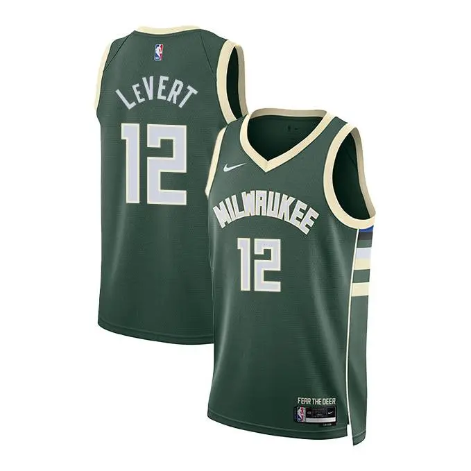 Nike 2022 Icon Edition Caris LeVert Milwaukee Bucks Swingman Jersey