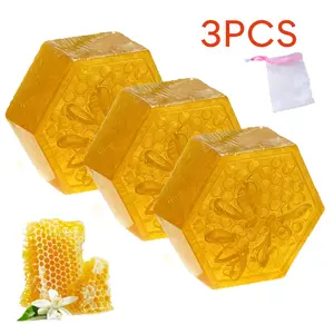 Honeybee soap-3pcs girl shower products soap bath and body work Deep cleansingSoap Moisturizing Soap Comfortable skincare Body Care Cleanser