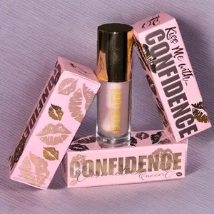 Confidence Lip Gloss "Unfiltered" High Shine, Non-Sticky + Long Lasting Makeup Lipstick in Clear Tube Packaging - Glossy