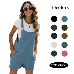 Naeduo Women's Cotton Linen Short Overalls | 2026 Coastal Cowgirl Summer Must-Have Adjustable Bib Straps Giant Pockets | Cottagecore Workwear  Beachside  SpringStatements Errands Black Casual SpringStatements