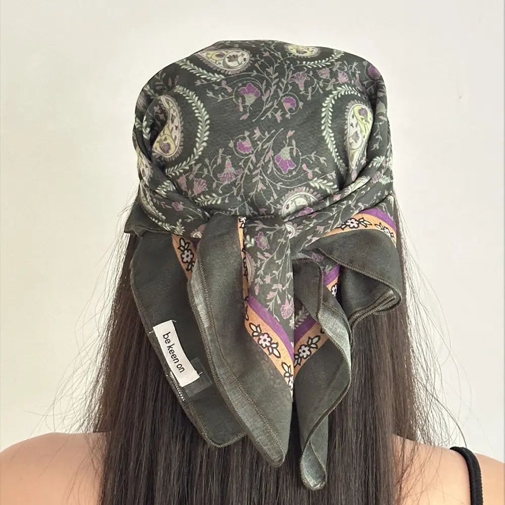 3PCS vintage paisley print cotton bandana set: breathable lightweight square scarf, retro floral headband, decorative neck scarf and hair tie—multi-purpose boho-style accessories for women