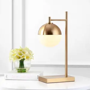 JONATHAN Y Marcel Iron/Glass Art Deco Mid-Century Globe LED Table Lamp , for bedroom, living room, foyer, hallways, dining room, dorms