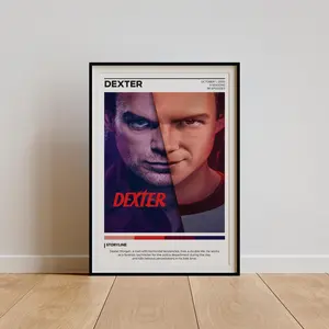 Dexter Poster | TV Show Poster | Vintage Retro Art Print | TV Series Poster | Minimalist Movie Poster | Mid Century Poster | Wall Art