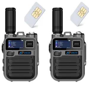 OMIZNM2 Long Range Walkie Talkies, Portable Two-Way Radio with Flashlight, AES256 Encryption, Compact Handheld Walkie Talkie with Type-C Charging, for Construction Site & Hotel Security, 2pcs, Worldwide Available