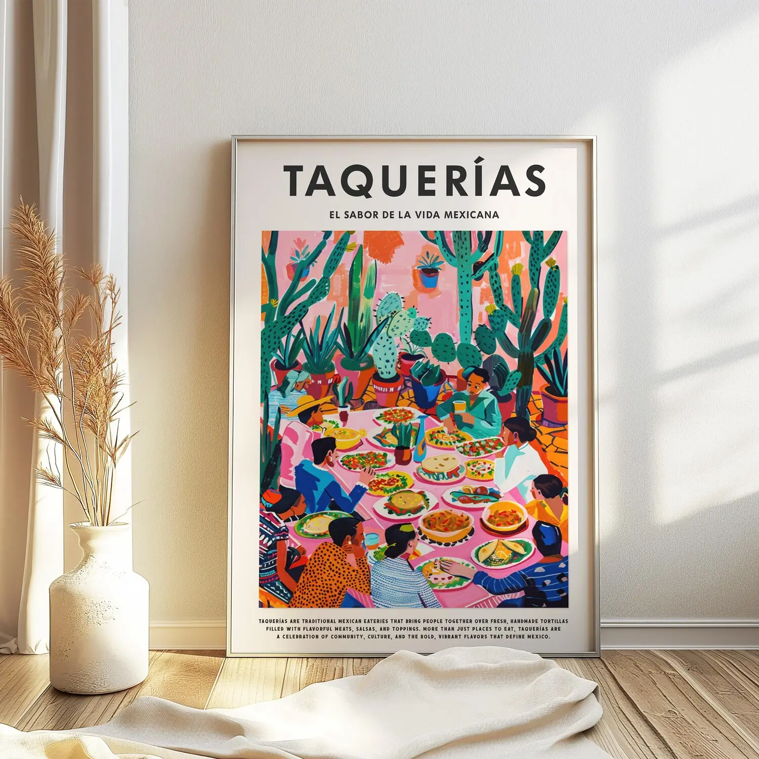 Tacos Poster, Mexican Food Art, Mexican Decor, Kitchen Decor, Kitchen Poster, Food Art, Restaurant Decor, Cafe Decor, Food Gift