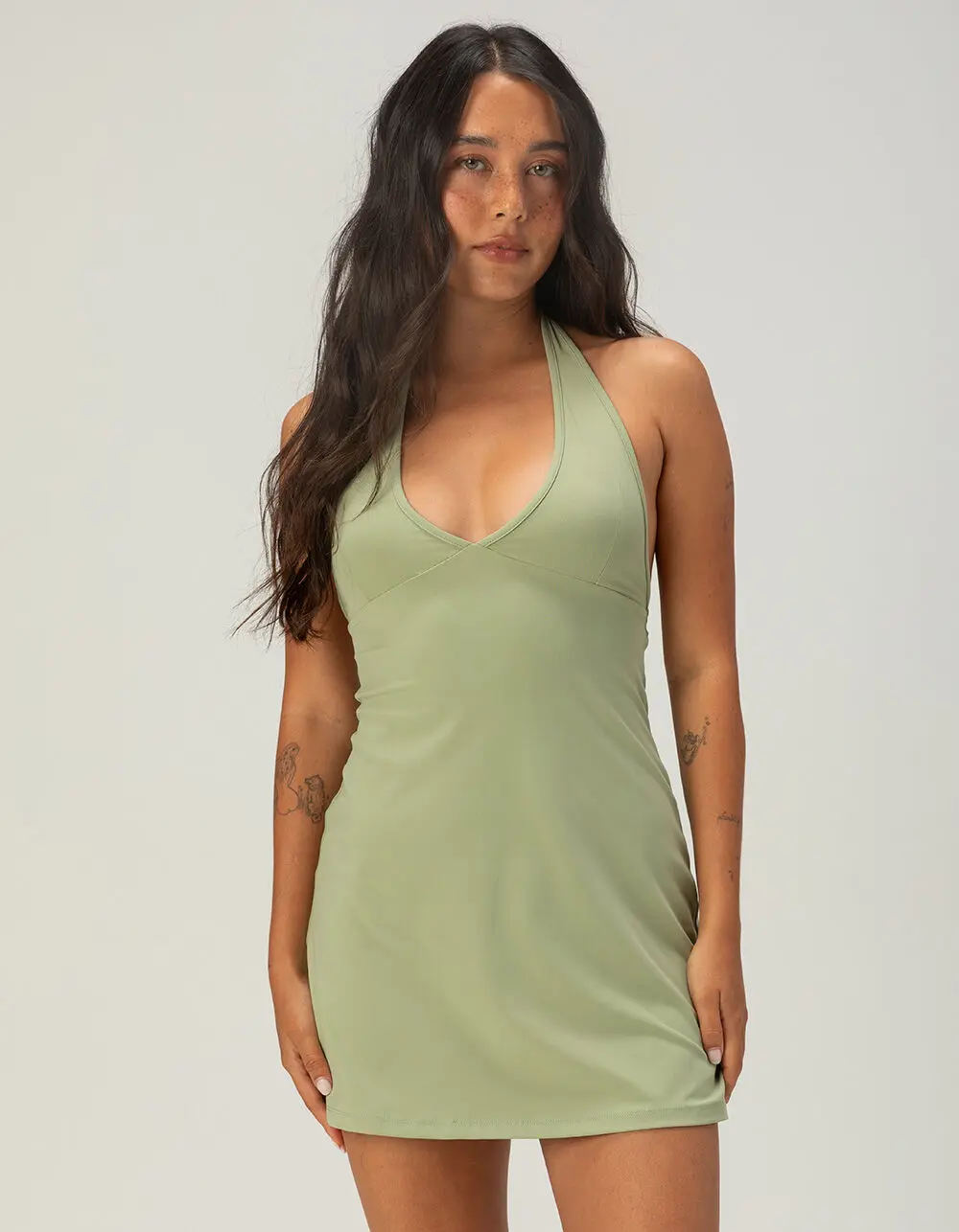 NECTAR CLOTHING Womens Halter Mini Dress