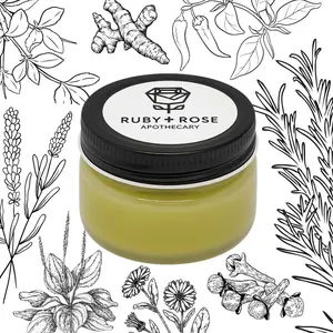 Ruby + Rose Apothecary Holler Healer Magic Balm 5oz Cruelty Free Herbal Salve with Arnica Clove for Skin Irritations Bruises Minor Wounds Muscle Aches Dry Cracked Skin Moisturize Calming Gentle Body Care
