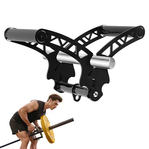 Fitarc Adjustable Metal T-Bar Row Handle Gym Accessory - Steel Landmine Attachment with Easy Setup & Storage, 3 Knurled Grip Sizes, Durable Construction, Secure Hold, Deep ROM Motion, Portable Unisex Back Arm Shoulder Workout Tool Eases Wrist Pressure