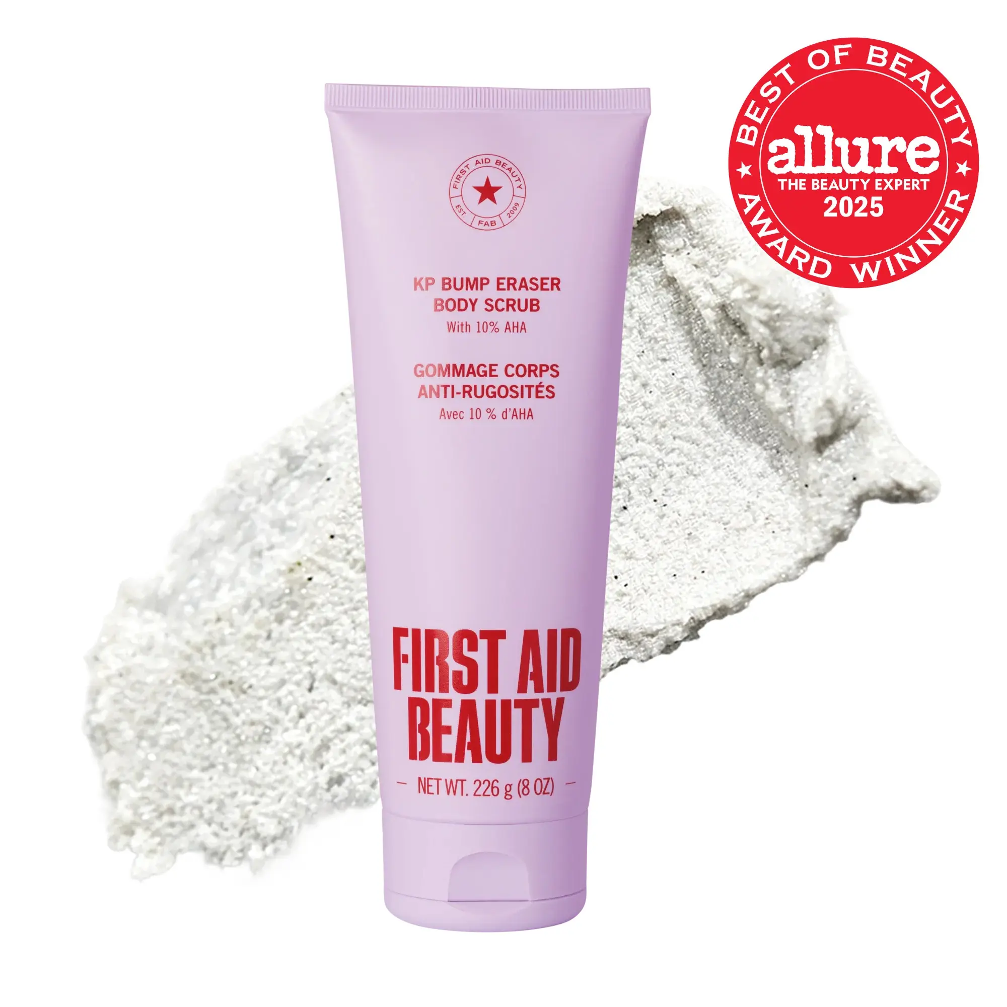 [First Aid Beauty] KP Bump Eraser Body Scrub with 10% AHA, Keratosis Pilaris Skin Exfoliator with Glycolic and Lactic acids