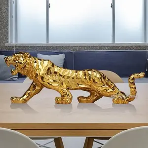 Creative Tiger Design Car Ornament, Car Interior Decoration, Home Office Table Decoration Sculpture, Home Decor Statue, Resin Animal Sculptures, Decorative Sculptures, Gift for Friend & Family