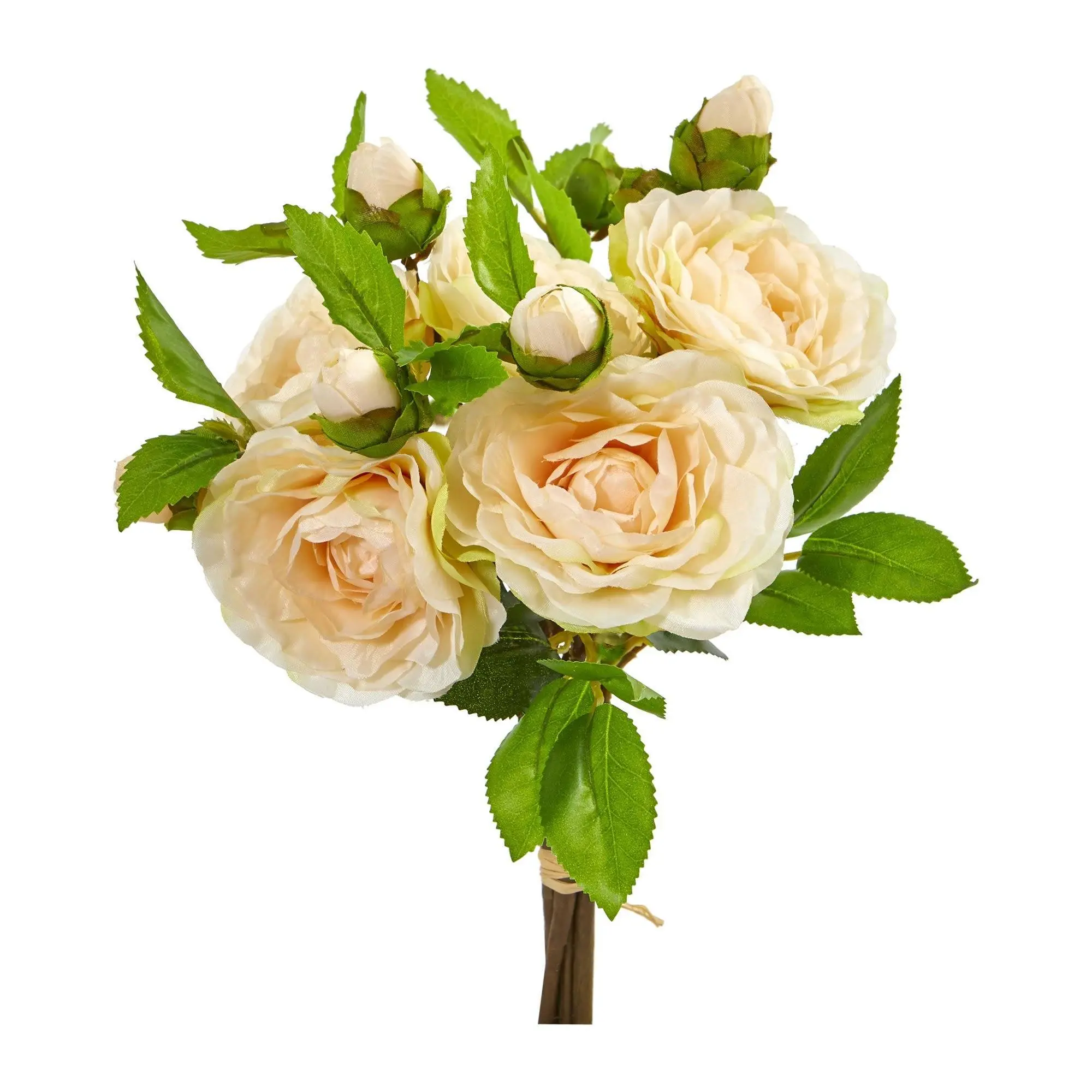 11 In Silk Faux Camellia Flower Bouquet Bundled Set (Set of 4), Artificial Pink Flower Arrangement for Home Decor, Floral Decor Tabletop Display Vase Ornaments, Silk Faux Flowers, Decorative