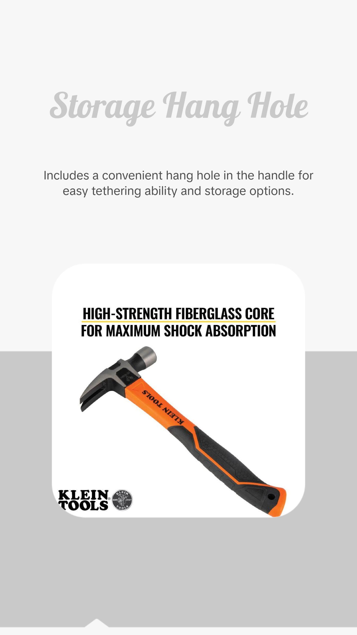 Klein Tools H80718 Straight-Claw Hammer, 18-Ounce, 15-Inch