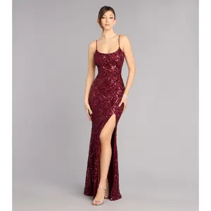 Mari Sequin Lace-Up Formal Dress Mari Sequin Lace-Up Formal Dress