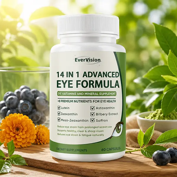 14-in-1 Advanced Eye Formula, Eye Vitamin & Mineral Supplement with Lutein, Zeaxanthin, Zinc & Bilberry Extract, Vision & Focus Support, 1 Bottle