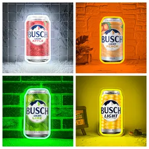 Busch Apple Beer Led Neon Sign for Wall Decor, Neon Lightsfor Bedroom Led Signs Suitable for Man Cave Bar PubRestaurant Christmas Birthday Party Gift Led Art Wall