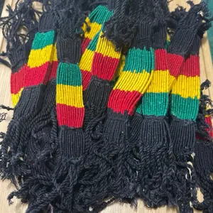 Handmade Rasta String Bracelets with Vibrant Rasta Colors and Unique Fringe Design for Stylish Accessory