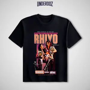 Men's Graphic T-Shirt - Unisex WWE RHIYO Brutality from the Skies Apparel, Rhea Ripley & Iyo Sky Menswear, Short-Sleeve Round Neck Cotton Casual Streetwear Top for WWE Fans
