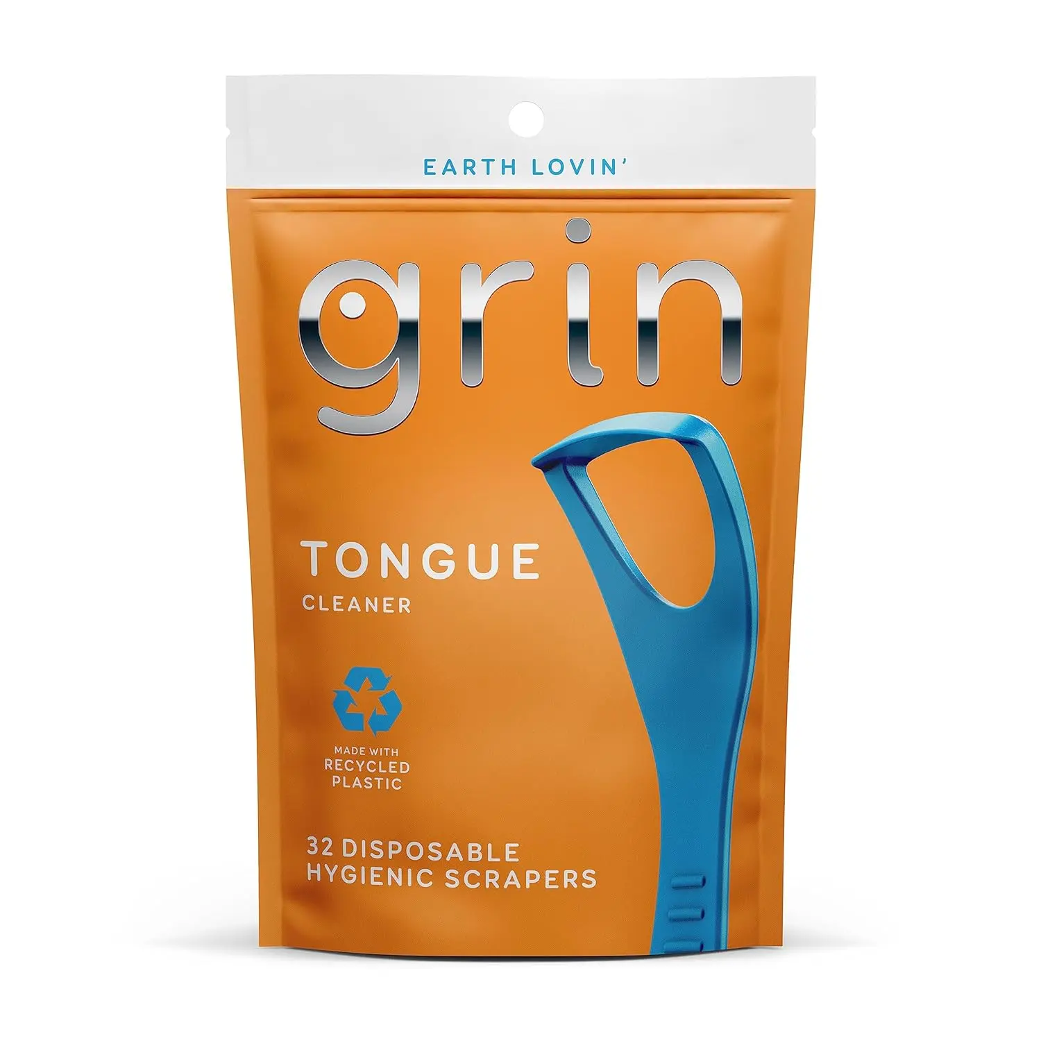 Tongue Cleaner, 32 Count, Disposable Tongue Cleaner, Hygienic Scraper, Recycled Plastic, Clean Tongue, Promote Fresh Breath, Includes Safe Fold- Back Tooth Pick