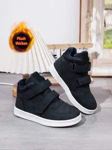 Boys' Mid-Height Above Ankle Height Warm Casual Shoes, Trainers, PU Leather Upper, Tpr Sole, Fall & Winter Footwear, Comfortable Walking Shoes for Kids