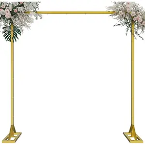 8.2FT Adjustable Backdrop Stand Kit - Square Wedding Arch & Balloon Arch for Photo Booth Background,  Shower, Birthday Party Decorations (Portable Frame) (,8.2X 8FT)