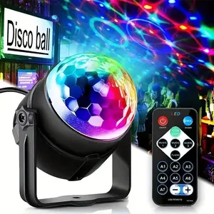 RGB LED Disco Ball Light with Remote Control USB Powered Rotatable Disco Ball Light, Novelty Lighting for Party, KTV, Wedding & Home Decor, Rhythm RGB Light, Adjustable RGB Lighting, Adjustable Led Lights, RGB Light Effect