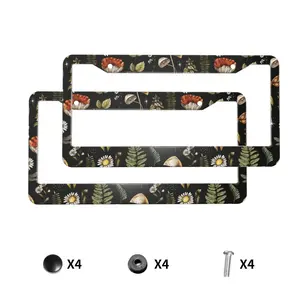 Mushroom License Plate Frame (Dual-Hole) — Suitable for Vehicle Front & Rear License Plates; Includes Nuts and Screws; Purple Finish; License Plate Mounting Accessories