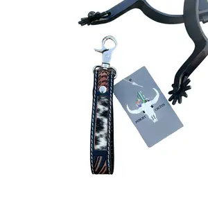 Shadowhorn Cowhide & Tooled Leather Western Keychain