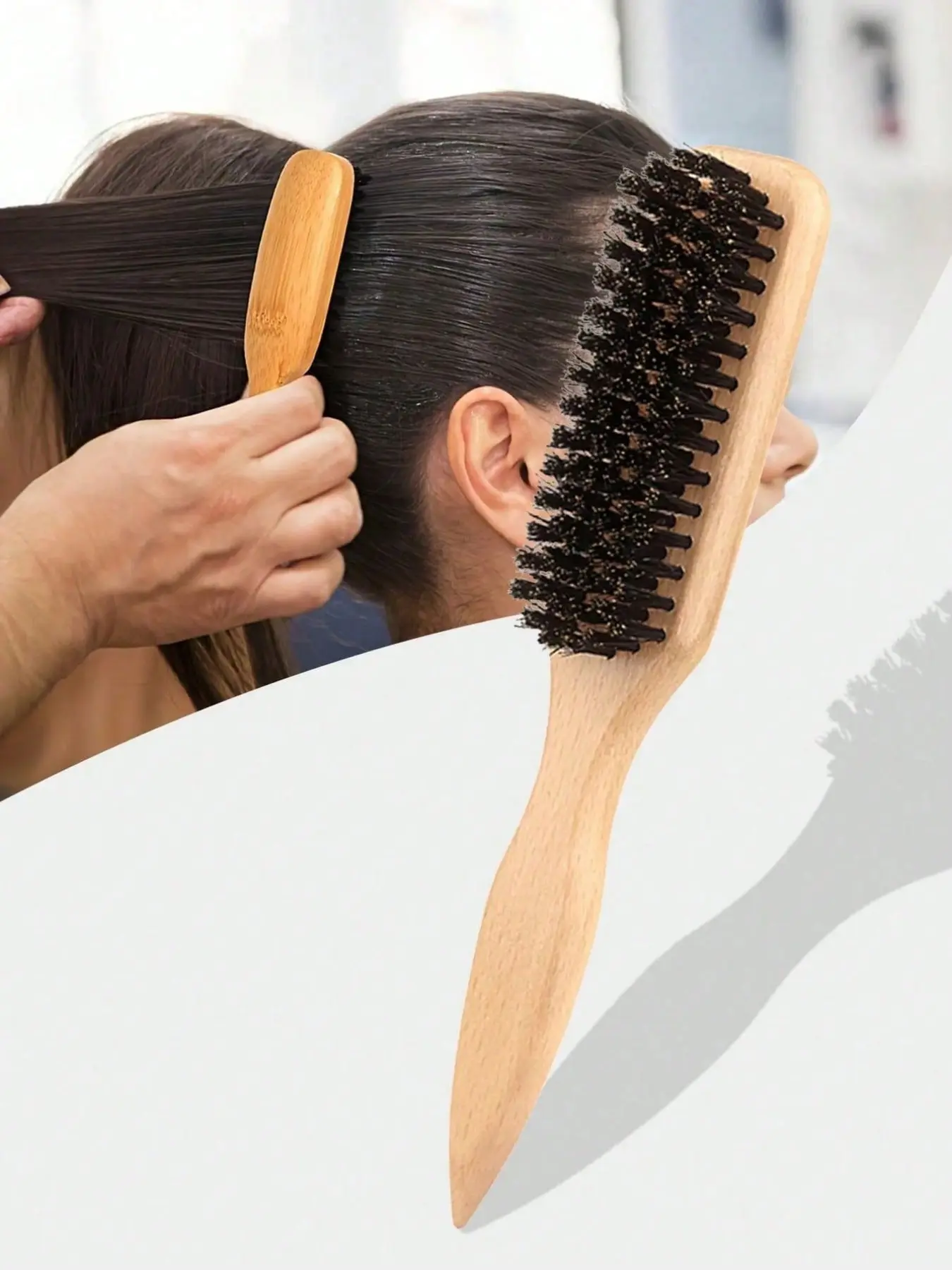 Hair Brush And Beard Brush For Men And Women - Unperfumed Brush For Professionals To Style Thick/Thin Hair, Hair styling combs, Fade And Trimmer Cleansing Comb, Smoothing Device For Styling, Wooden Comb, Hairbrush, Grooming Brush, Hair Styling Tools