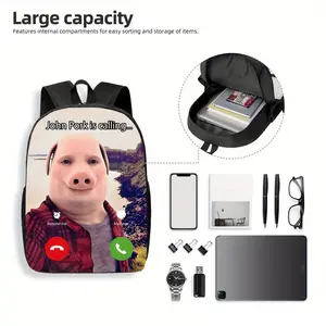 2026 New Quirky John Pork Backpack, Durable Backpack, John Pork Is Calling Lightweight Travel Backpack